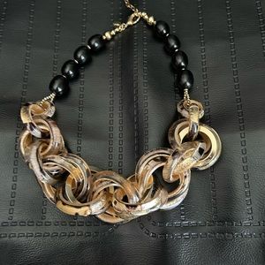 Chico’s Gold and Black Bead Necklace. Like new.
